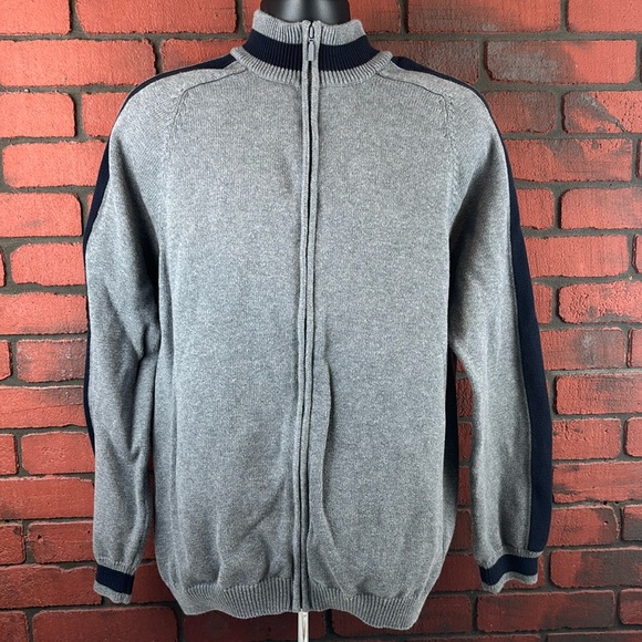 G.H.‎ Bass & Co. Sweatshirt Men's Large Grey Full Zip Outdoor Granola - Picture 1 of 6